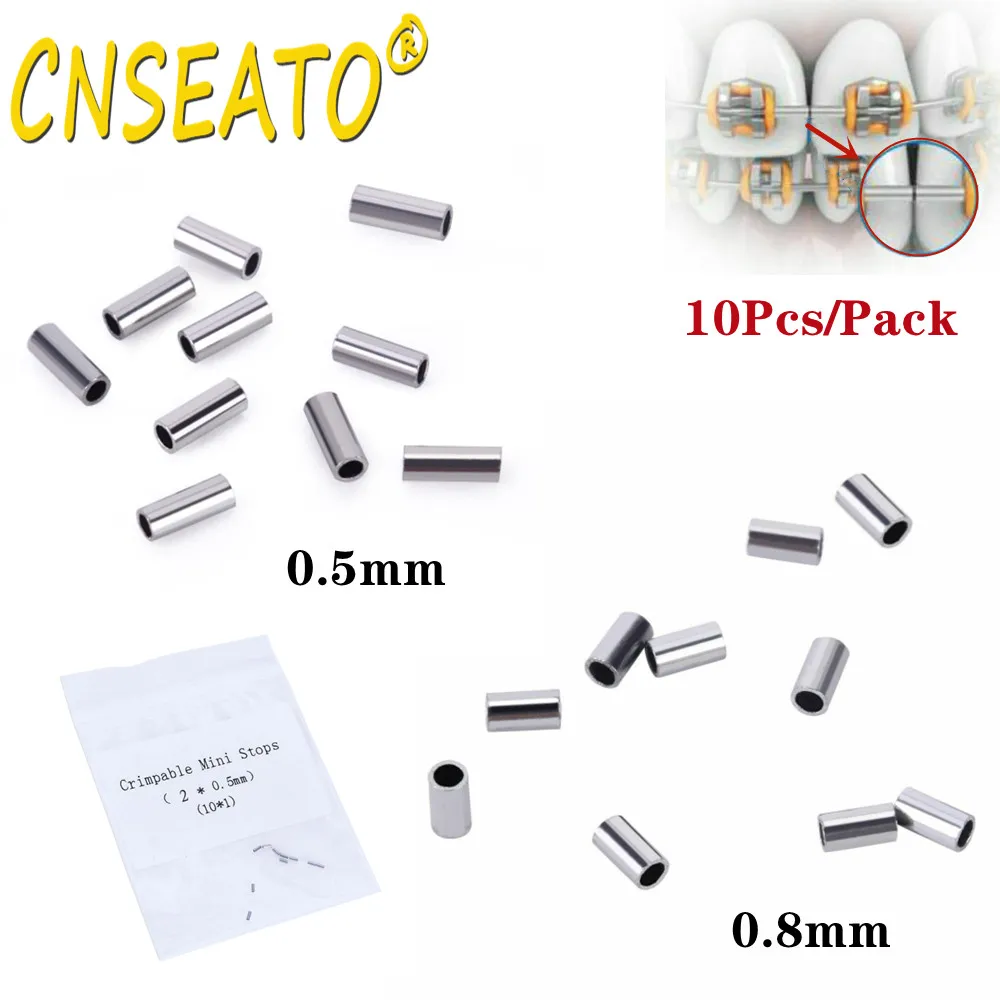

Dental Orthodontic Crimpable Hooks Mini Stops Buckle on Archwire Brackets Dentistry Ortodoncia Wires Stainless Steel 0.5mm 0.8mm