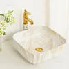 Ceramic Bathroom Sink Basin Household Art Wash Basin Balcony Vessel Gold Sinks Toilet Sink Small Shampoo Basins N 4