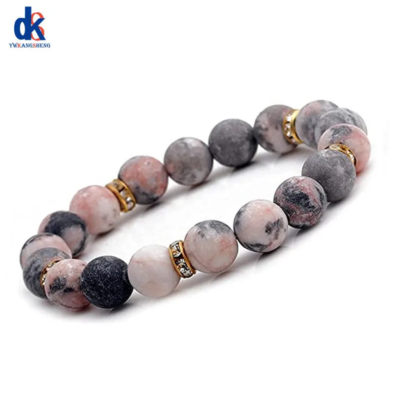 

Лечебный браслет для женщин, чакра с кристаллами, браслеты из бисера, розовые кварцевые камни, успокаивающий эластичный браслет для снятия стресса, ювелирные изделия