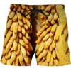 Summer Funny Corn Hawaiian Beach Shorts Maize 3D Print Men Casual Surfing Board Shorts Oversized Swimwear Trunks Kids Clothing 6