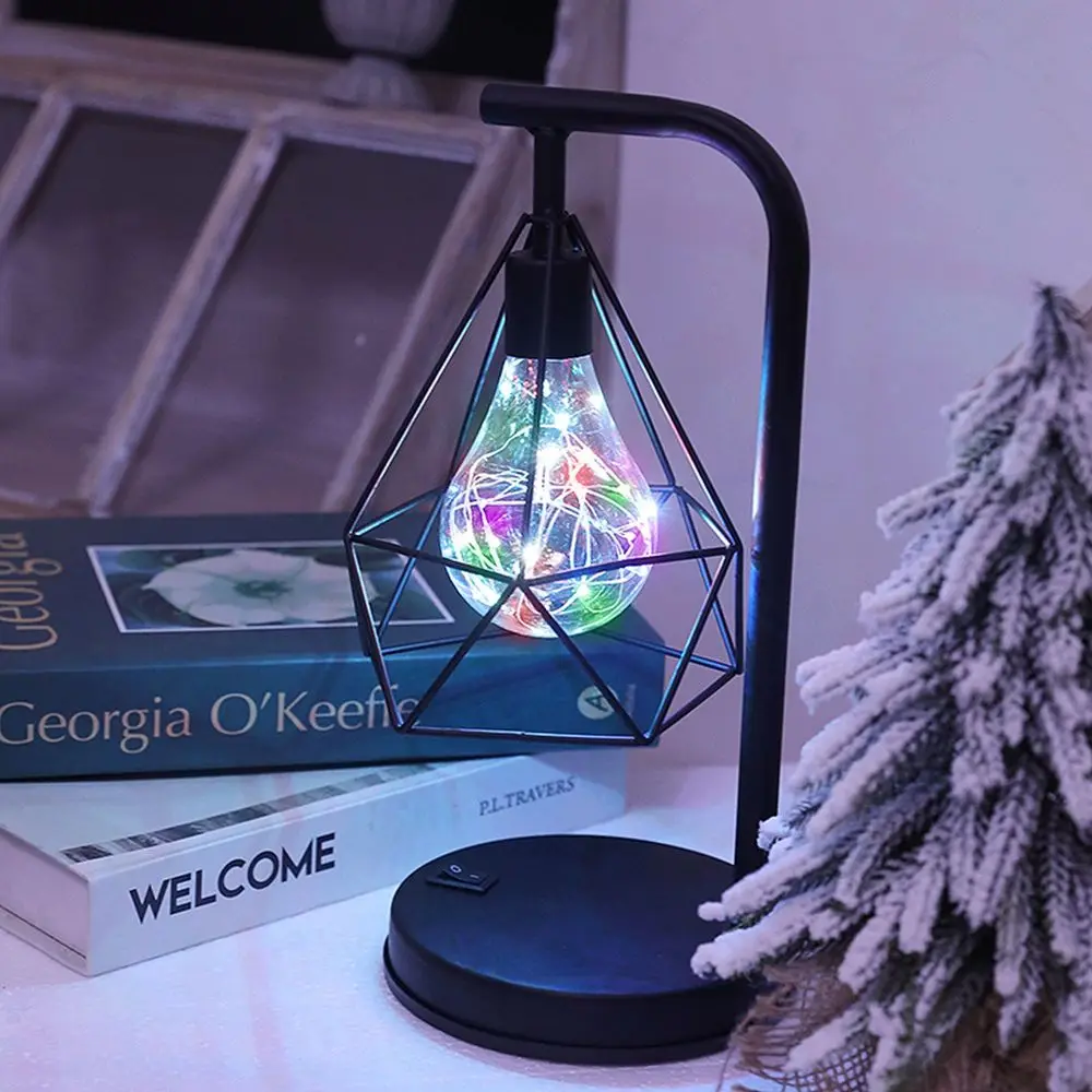 

LED Metal Lampshade Christmas Gift Cafe Lamp Iron Art Atmosphere Lamp Table Lamp Bedside Lighting Night Lamp Nightstand Decor