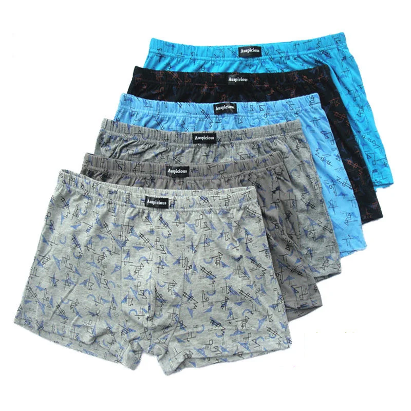 

5XL 5Pcs/Lot Boxer 6XL Men Underwear 100%Cotton Shorts Boxer Elastic band Underpants Man Short Breathable Solid Flexible