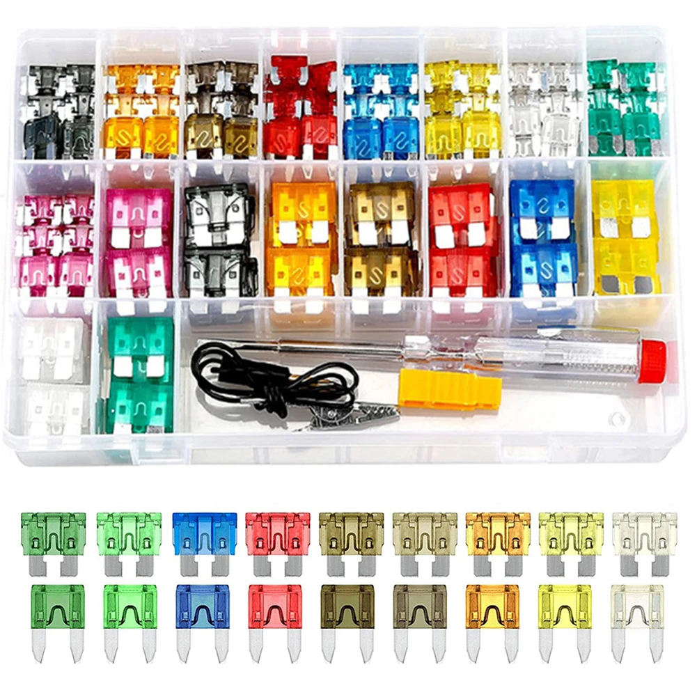 

180pcs Universal Car Fuse With Box Clip Combination Car Blade Fuse Circuit Pen For All Size Cars And Vehicles Blade Type