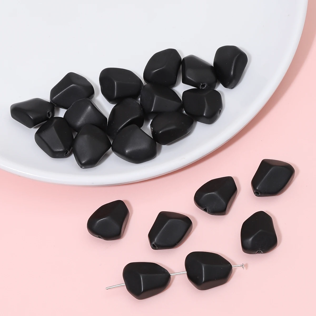 10/20 Stück 12x15mm mattierte geleeförmige Perlen unregelmäßige matte Glasperlen lose Perlen DIY Schmuckherstellung Armband Halskette Ohrring – Detail 9