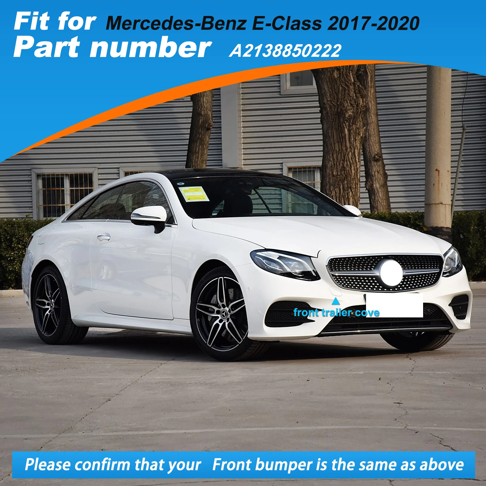 Front Bumper Tow Hook Cover Cap Eye ForMercedes-Benz E-Class W213 for E200 E220 E300 E350 E400 E550 E63-A2138850222