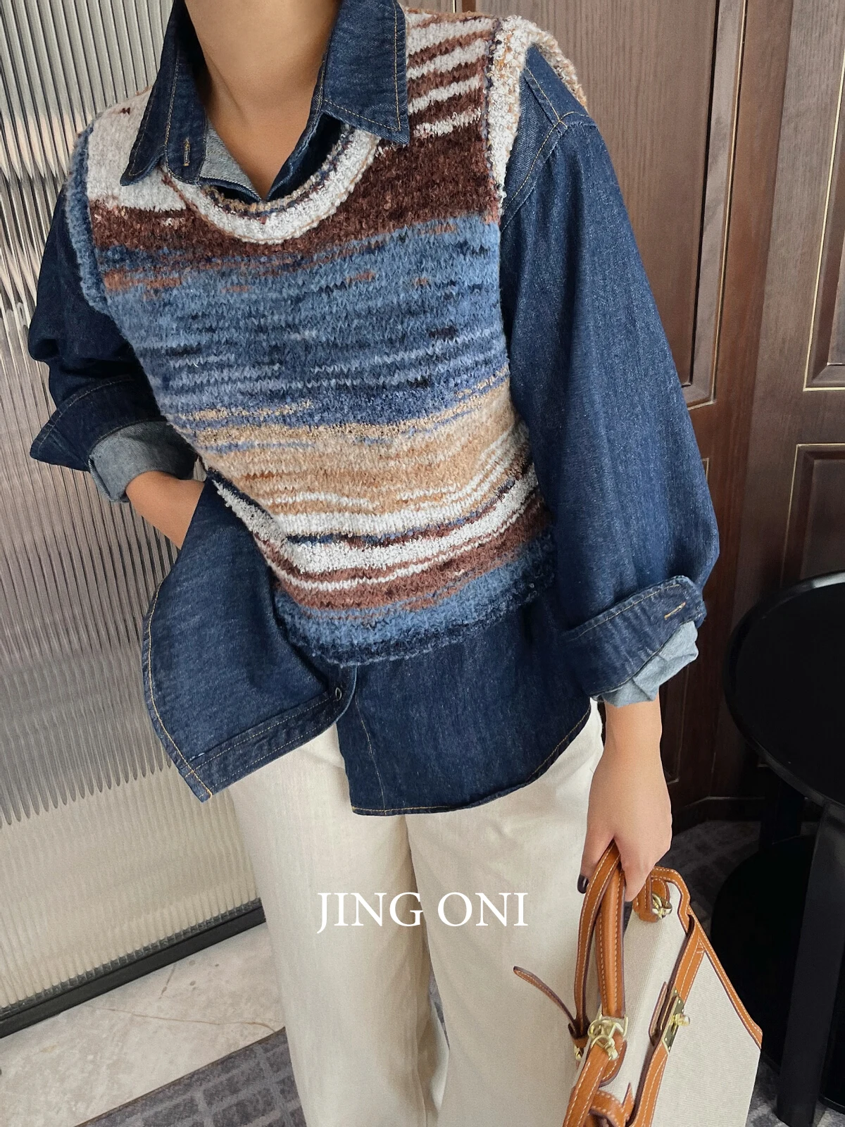 

Striped Sweater Knit Vest Y2k 2023 Woman Clothing Autumn Korean Style Fashion Vintage Winter Top Sleeveless Pullover Waistcoat