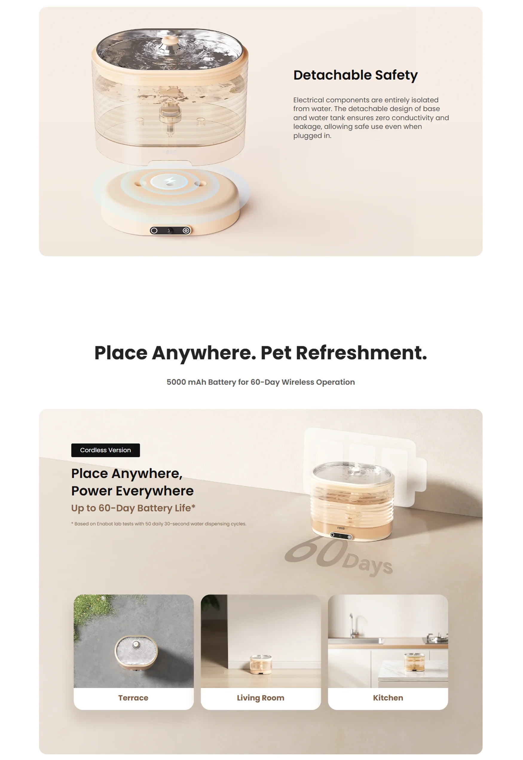 Enabot ROLA Smart Pet Water Fountain