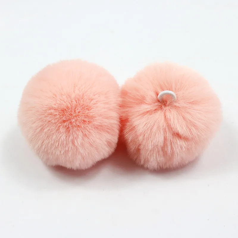 Real Rex Rabbit Fur Ball 6cm Pompom Car Pompon Rabbit Fur Ball for Keychain DIY Bag Charms with Fluffy Bunny Ponpones pom poms craft supplies fluffy ball accessories