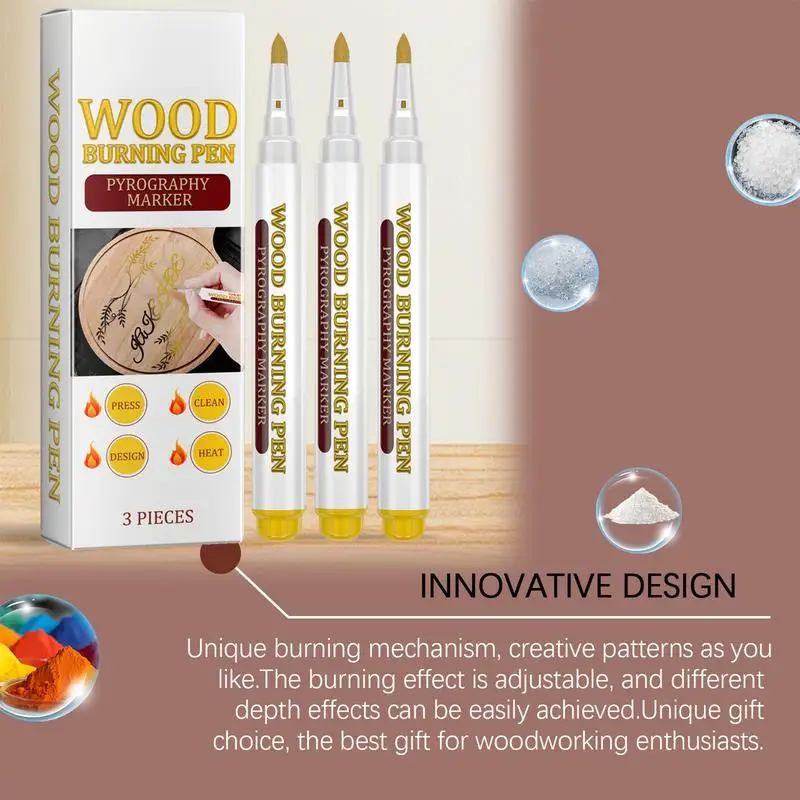 Scorch Pen Markers for Wood Drawing Waterproof Woodworking Drawing Walnut Basswood Birch and Poplar