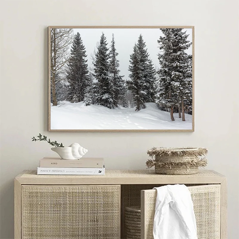 Winter Landscape poster Snow Norway Forest Canvas Printing Poster Wall Art Decoration Hanging Picture For Home Living Room Decor