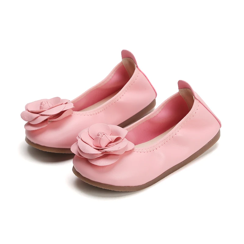 New Girls leather shoe Slip on Black Red Girl Leather Shoe Flower Ballet Children's Flat Girls leather shoes leather shoes girls shoes girls flats