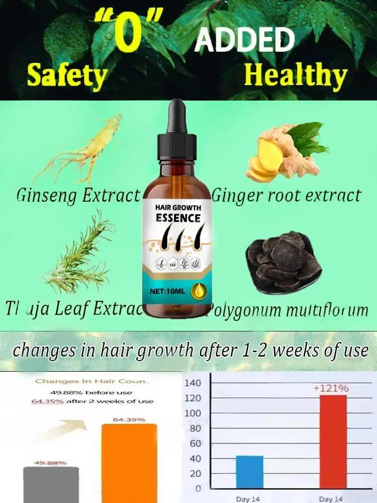 Green bottle. Essential for air growth. Say goodbye to the children. The secret of thick hair growth essence