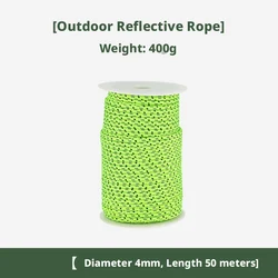 Reflective Durable Parachute Cord for Outdoor Camping and Survival (4mm - 50m)