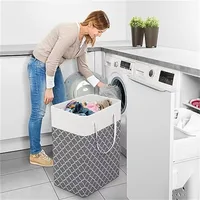 New Waterproof Fabric Laundry Basket Simple Clothes Sundries Storage Box Foldable Bag Large Capacity Laundry Basket 4