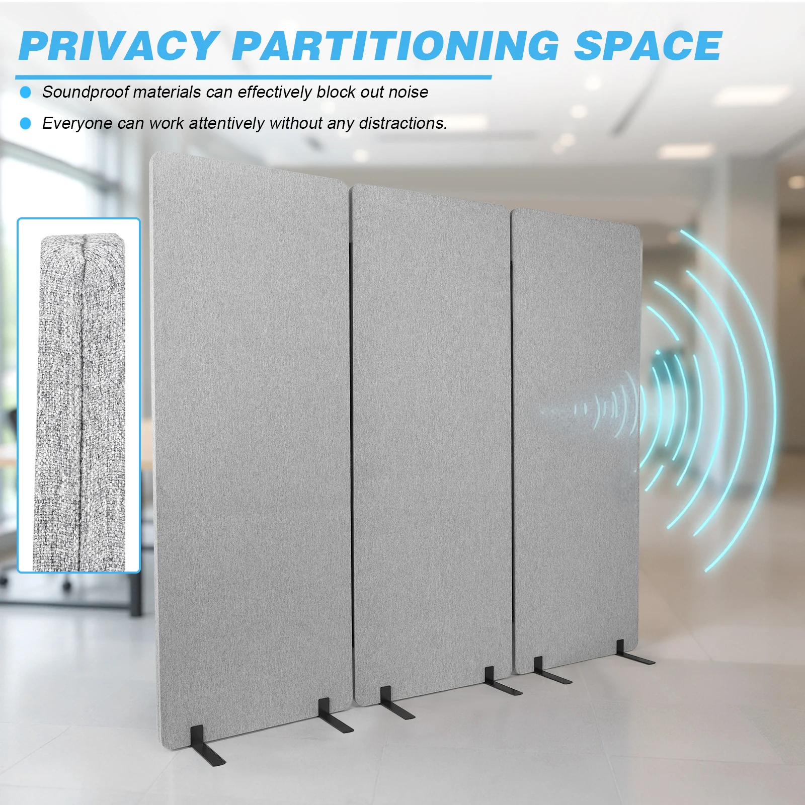 Portable Folding Room Dividers Soundproof Privacy Panels