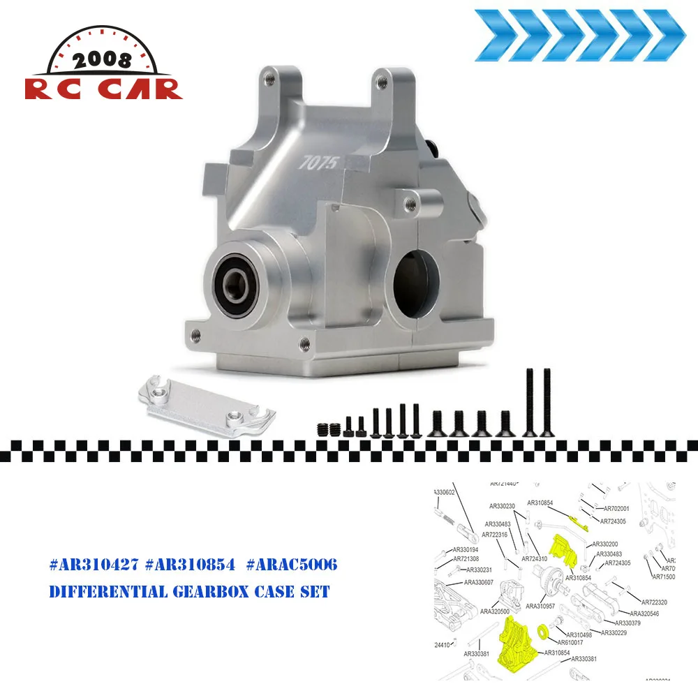 Cassa Del Cambio Differenziale In Lega 7075 # Arac5006 Per Rc Car 1/7 Arrma 6S Crime Fireteam Infraraction Senza Limiti Big Rock 1/8 Kraton