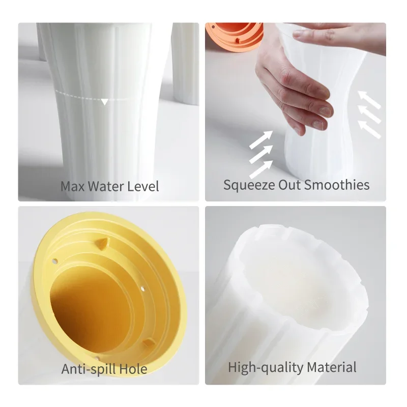 Summer Squeeze Homemade Milkshake Bottle 150mL Pill-proof Smoothie Cup Pinch Fast Cooling Magic Cup Ice Cream Slushy Maker