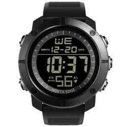 NORTH EDGE TANK Men's Outdoor Waterproof Watch with Alarm & EL Backlight (Tank Silicone)