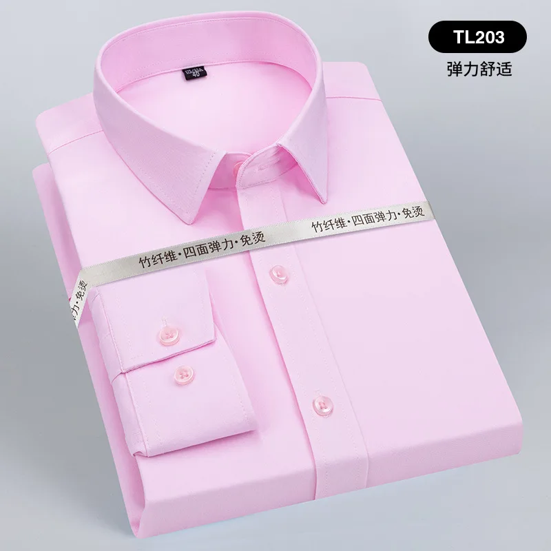 New men's short-sleeved shirt spring and summer long-sleeved formal business wear breathable high-quality work clothes 4