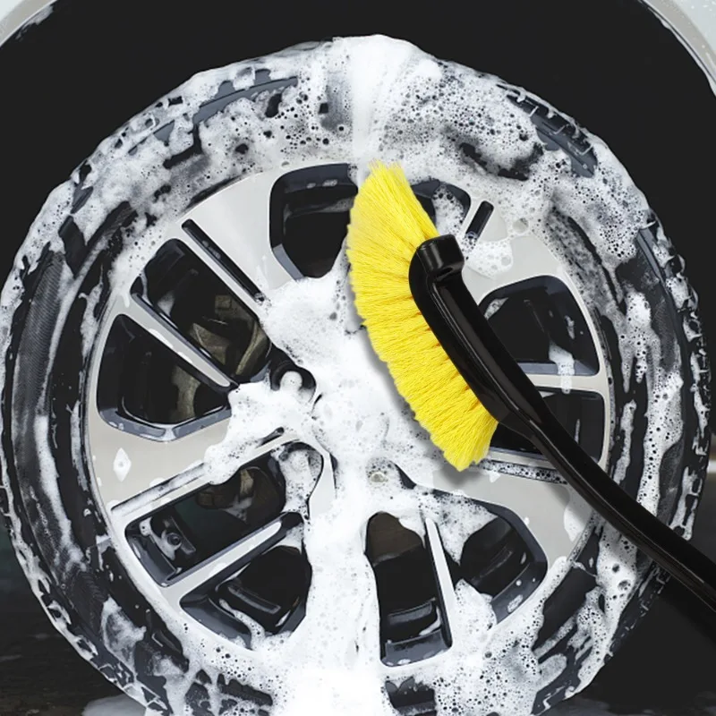 Car Wheel Tire Rim Detailing Brush Truck SUV Wheel Wash Cleaning Detail Brushes with Plastic Handle Auto Washing Cleaner Tools