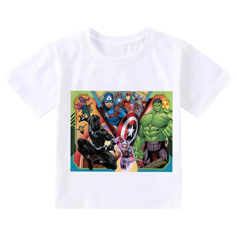 New Disney Hulk Iron Man FashionT-shirt For Boys Clothing Short Sleeve Print Cartoon Style Summer Anime 2-9Y Tee Top Gift Tshirt cool kid t shirt