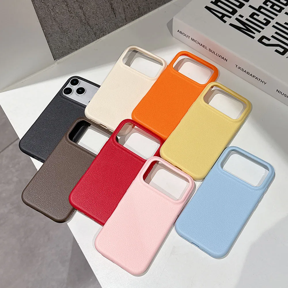 Luxury Ultra-Thin Leather Silicone Textured Soft Case - Candy Color Edition