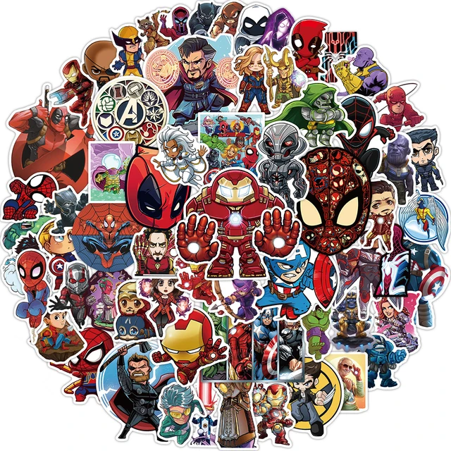 Buy A4 Marvel Dc Avengers Sticker Cartoon Hero Colored Car Styling  Waterproof Graffiti Sticker Auto Motorcycle Bike Laptop Skateboard Phone  Decals - Iron man, Batman, Spider Man, Captain america Stickers Online at