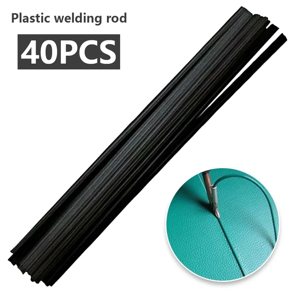 

40pcs 200mm PP/ABS/PVC/PE Black Plastic Welding Rods Welding Sticks Plastic Welder Gun Car Bumper Repair Welding Supplies