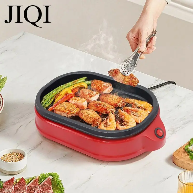 JIQI Non-stick Multicooker Thermostatic Frying pan Barbecue Grill Electric Skillet Steak Omelette Maker Pie Pizza Griddle 220V 2