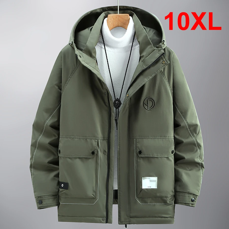 Winter Fleece Jacket Men Thick Warm Jackets Coats Plus Size 10XL Fashion Casual Cargo Jacket Male Outerwear Big Size 10XL