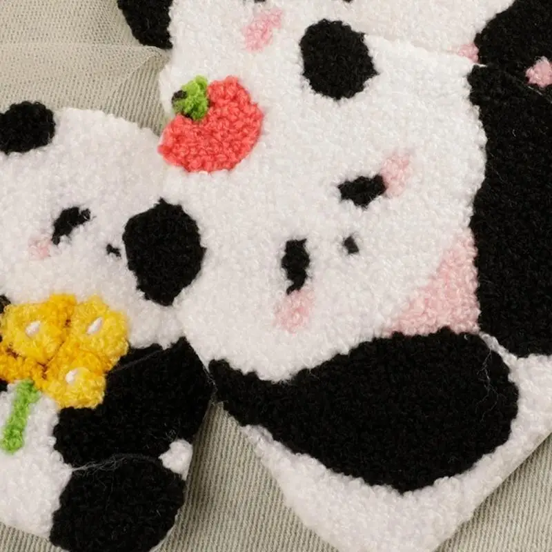 3 PCs Tier bestickte Pflaster Applique -Flecken Cartoon Panda Iron auf Flecken Y08E – Detail 1