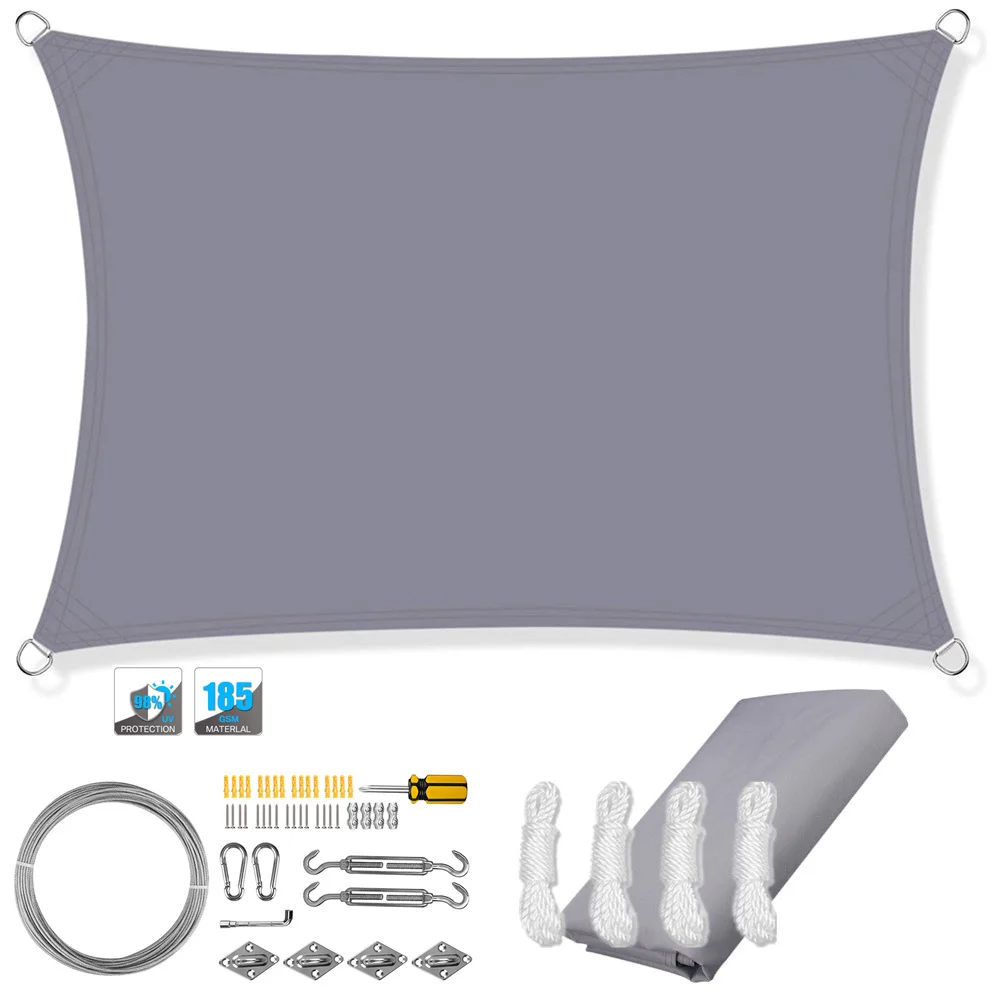 Waterproof Rectangle Sun Shade Sail Canopy for Outdoor Privacy and UV Protection