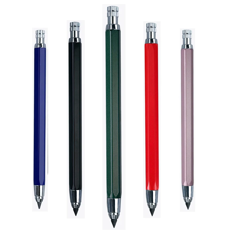Multicolor 4.0mm Mechanical Pencil Built In Pencil Sharpener Sketching Drawing Project Marking Metal Pen School Office Supplies 2