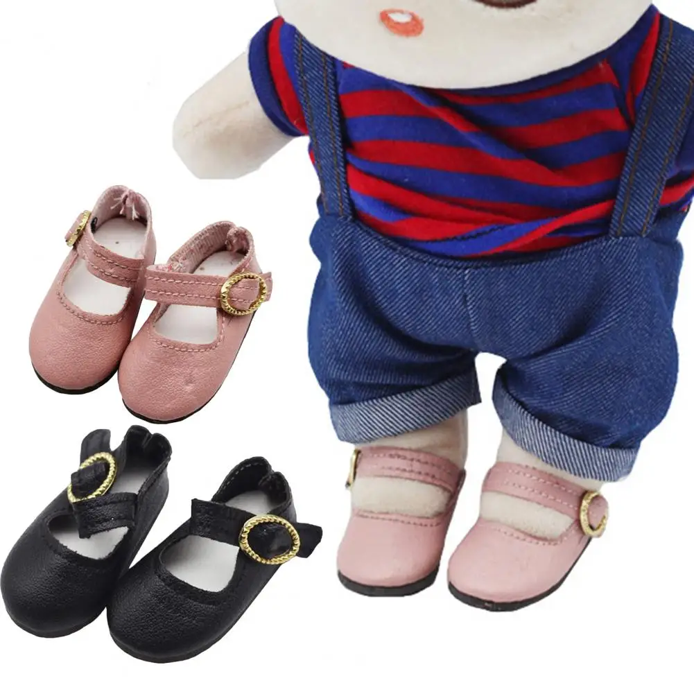 1 Pair Doll Shoes Adjustable Buckle Cute Wearable Accessory Doll Dress Up Stylish 15cm Cotton Stuffed Idol Mini Shoes Boots