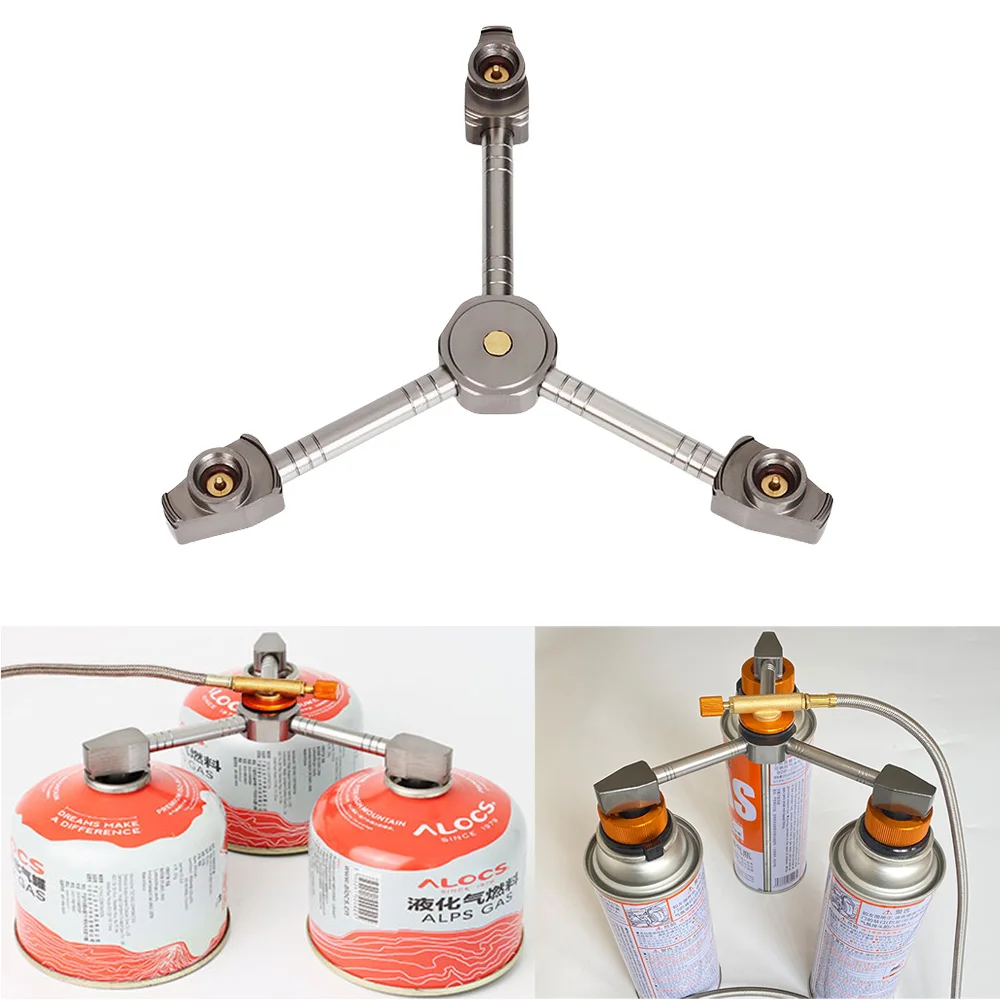 3 in 1 Butane Adapter Extension Split Furnace Adapter Gas Tank Conversion Head