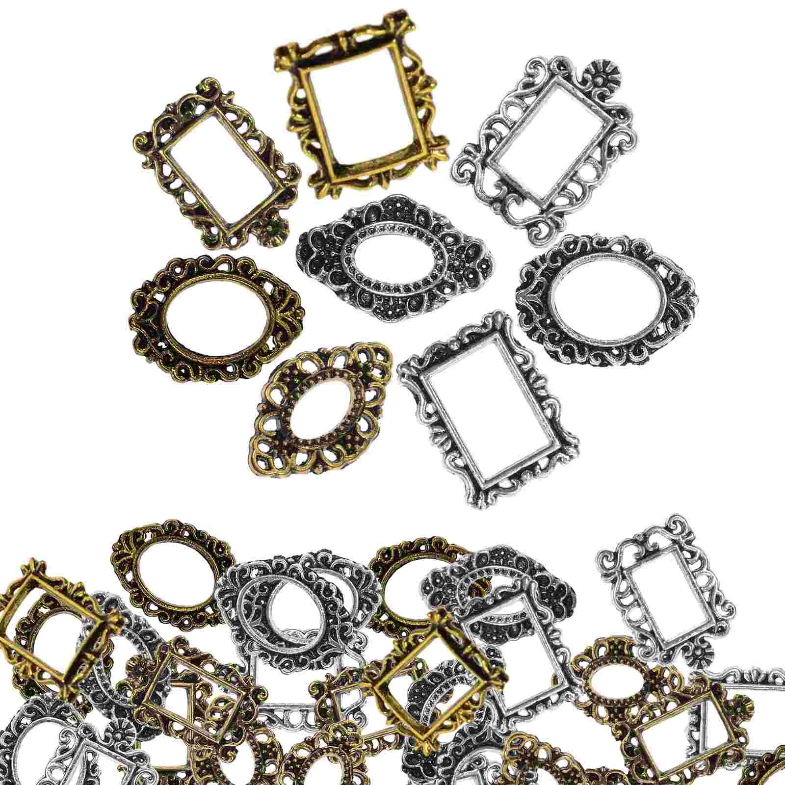 40 pcs Mini Metal Photo Frame Nail Baroque Picture Frame Nail Decoration