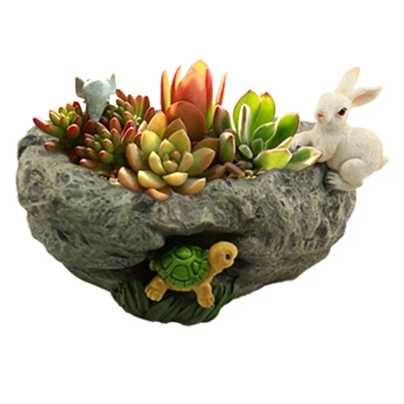 

Mini Cartoon Small Animal Succulent Flower Pot, Cute Panda, Resin Craft, 1 Pc