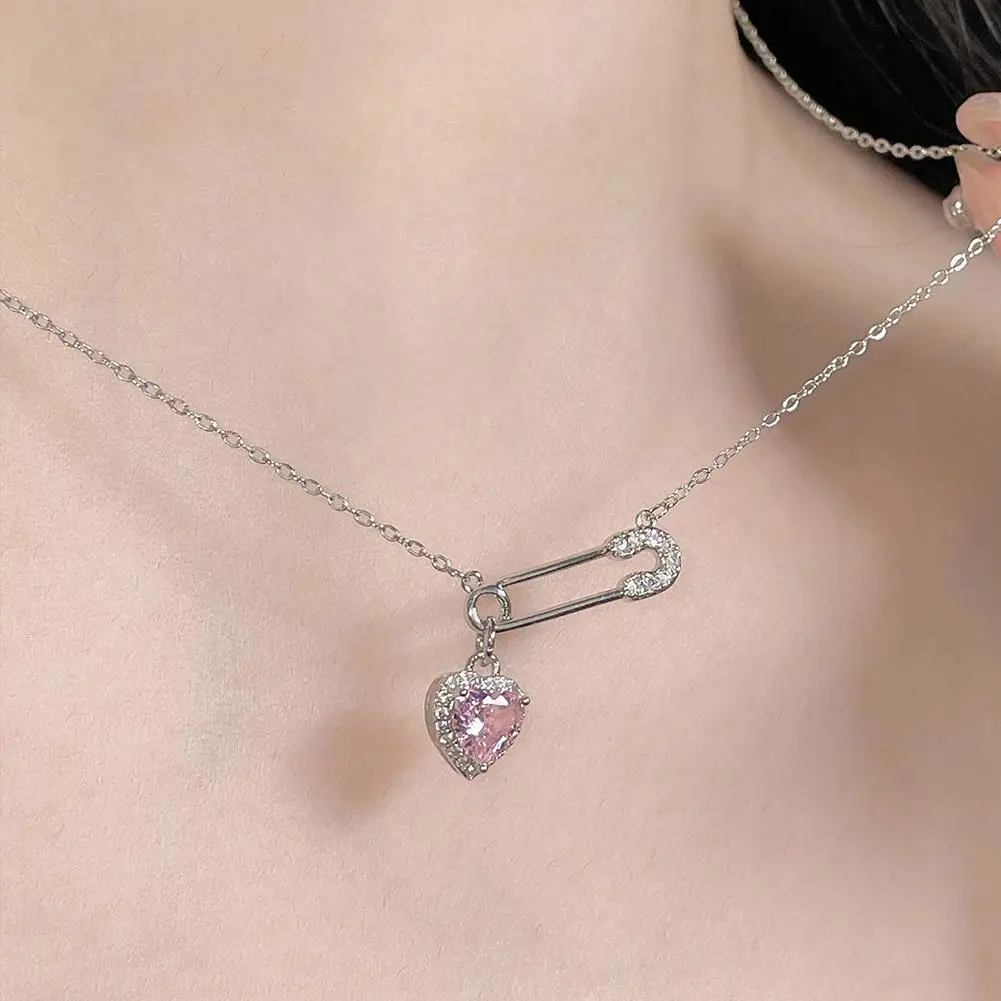 Safety Pin Clip Love Pendant Necklace For Women Hollow Tassel Collarbone Chains Choker Women's Necklace Fashion Jewelry D8R4 14 Seacd246e2f5546589ea058954ce352645