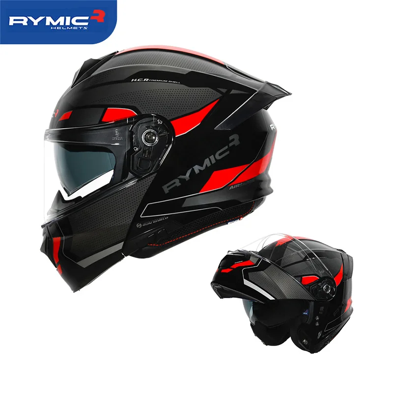 

Classic New Motorcycle Dual Visor Helmets Modular Flip Up Casque Racing Double Lens Capacete Casco Moto DOT Bluetooth Kask Helm