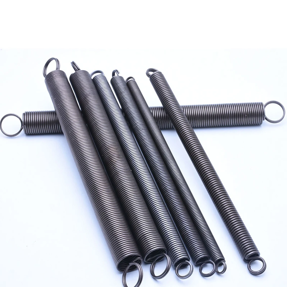 Wire Diameter 0.3-6mm Carbon Steel Tension Spring L-shaped Double Coil Tension Spring Closed Loop Length 300 1PCS compression spring