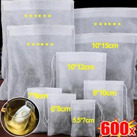 50/600PCS Disposable Tea Bags Non-woven Sealing Teabags Filter Paper with Drawstring Kitchen Teaware Coffee Loose Tea Spice Bag 1