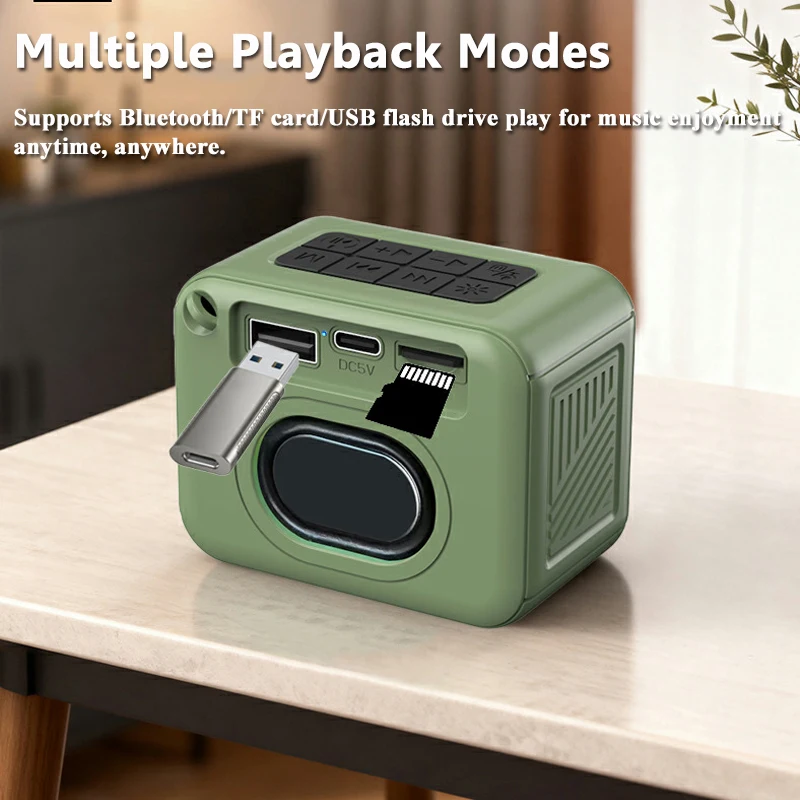 Mini Pocket Bluetooth Speaker Wireless Heavy Bass Soundbar Handsfree Call  MP3 Music Player HD Recording TF Card U Disk Play