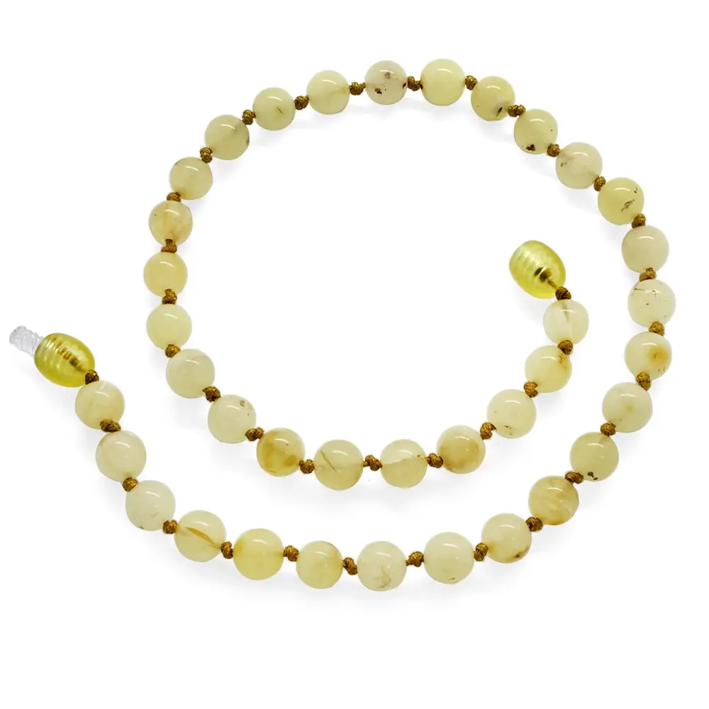 Tesbihane Matte Yellow Natural Drop Amber Stone Maxi Size Baby Tooth Necklace | Украшения и аксессуары