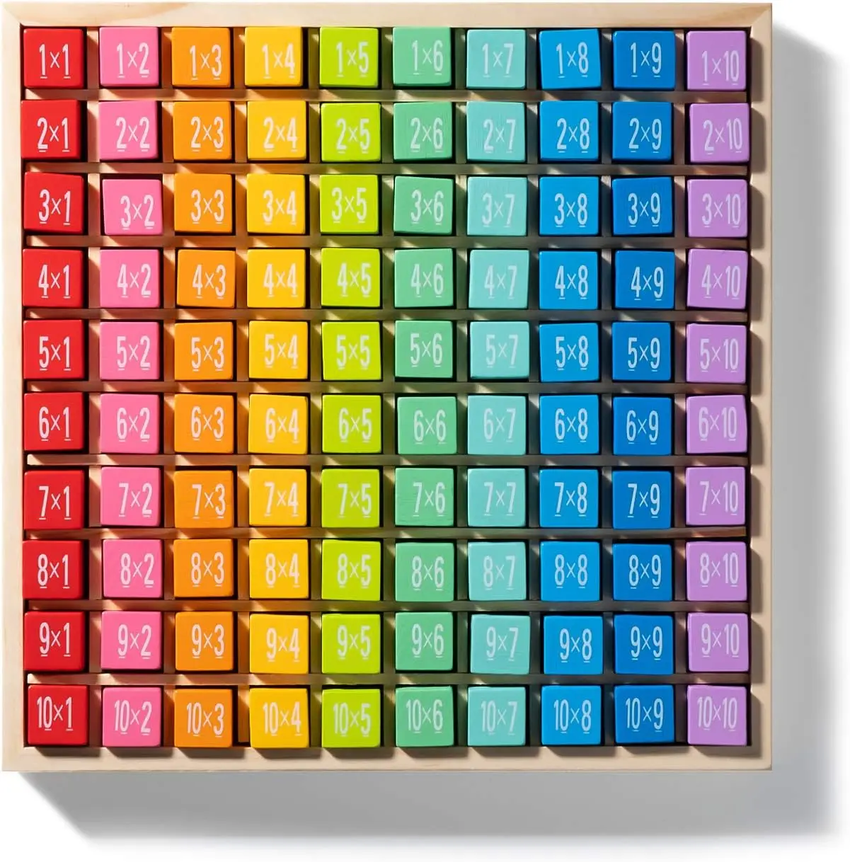 Robotime Robud Wooden Multiplication Math Table Board Montessori Math Manipulatives Learning Toys 100 Wooden Counting for 3+