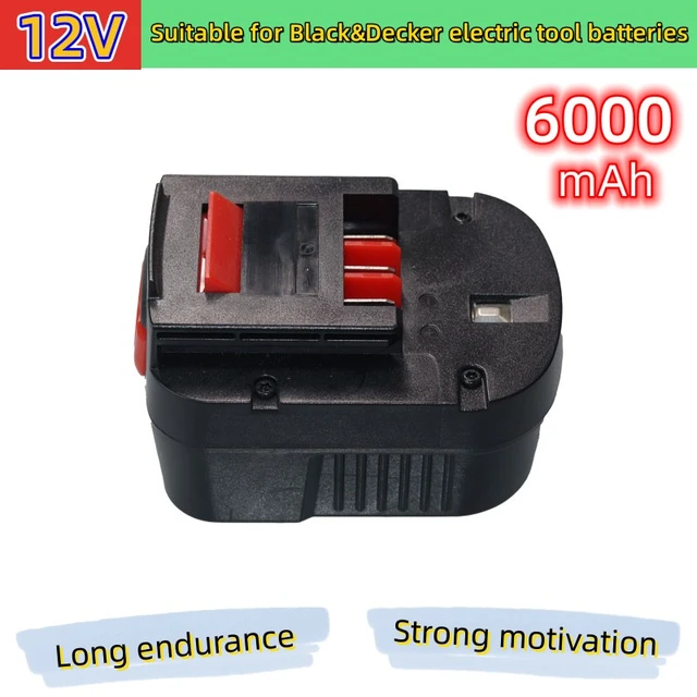 For Black Decker 12V Tool Replacement Battery NI-MH 4000mAh/6000mAh  Suitable HPB12 FSB12 FS120B - AliExpress