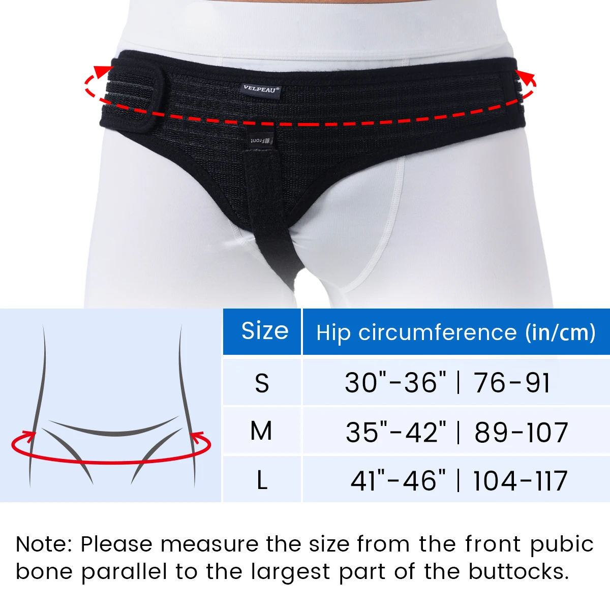 VELPEAU Hernia Belt Truss for Single Inguinal and Pain Relief Sport Hernia Support Adjustable Recovery Strap for Men and Women 6