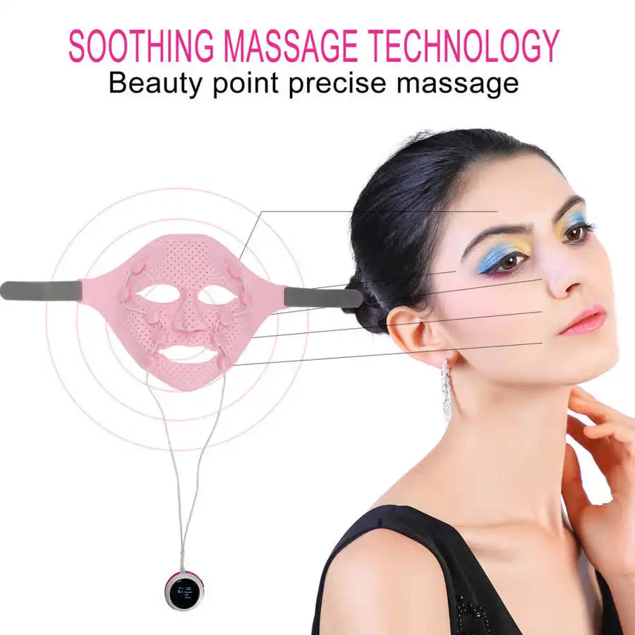 3D Silicone Facial Mask Electric EMS V Shaped Face Massager Magnet Massage Face Lifting Slimming Face SPA Beauty Skin Care Tool 3