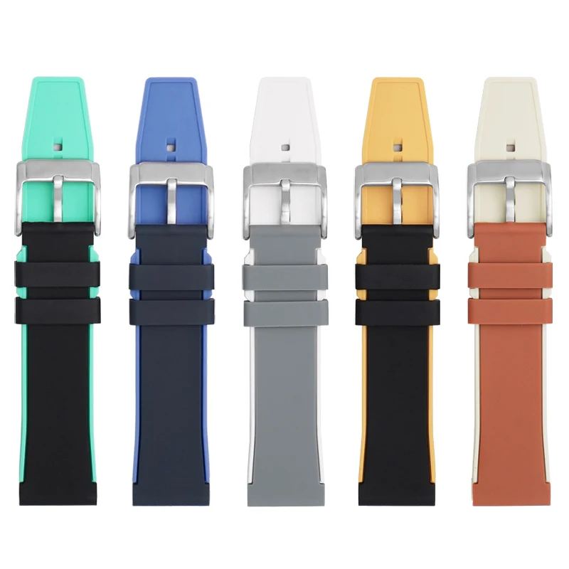 Cinturino In Silicone Per Swatch X Blancpain 22Mm Sport Impermeabile Uomo Donna Doppio Colore Gomma Morbida Sostituire Cinturino Cinturino Cinturino C