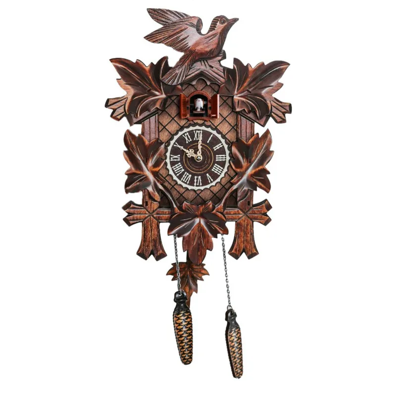 Cuckoo Clock Wall Hanging Mechanical Hourly Chime Vintage Style Living Room Bedroom Home Wall Clock Wooden Wallclock Gift - 3