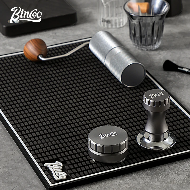 BINCOO Coffee Bar Storage Mat Filter Pad Italian Coffee Utensils Pressed Powder Cloth Pad Thickened Foldable